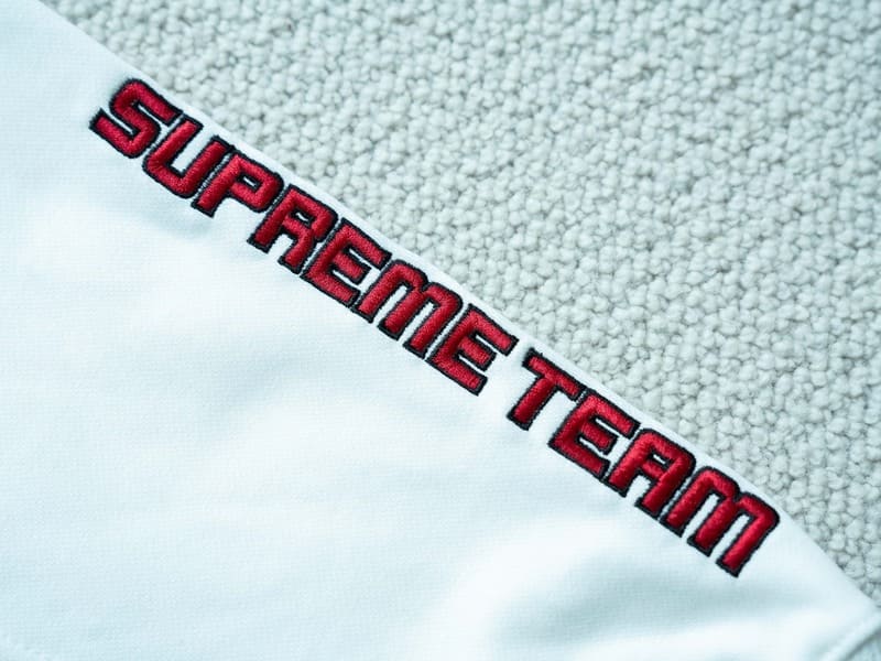Moletom Supreme Football Zip Up Hooded White Red