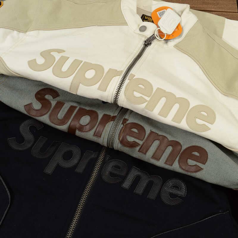 Jaqueta Supreme x Vanson Leathers Cordura White Cream