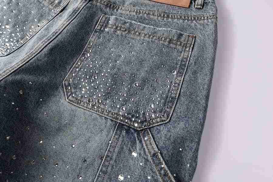Bermuda Purple Brand Jeans Crystal Denim