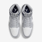 Tênis Jordan 1 Mid Wolf Grey Midnight Navy