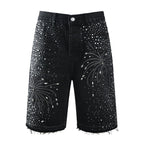 Bermuda Purple Brand Jeans Diamonds Black