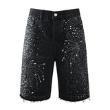 Bermuda Purple Brand Jeans Diamonds Black
