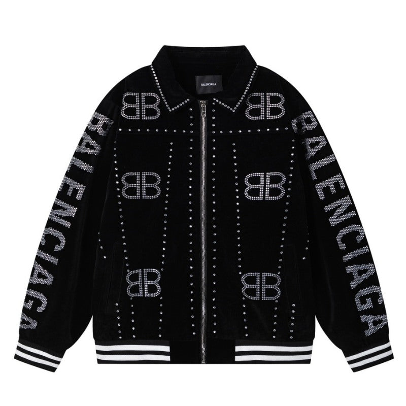 Jaqueta Balenciaga Silver Studs Preta