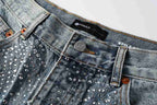 Bermuda Purple Brand Jeans Crystal Denim