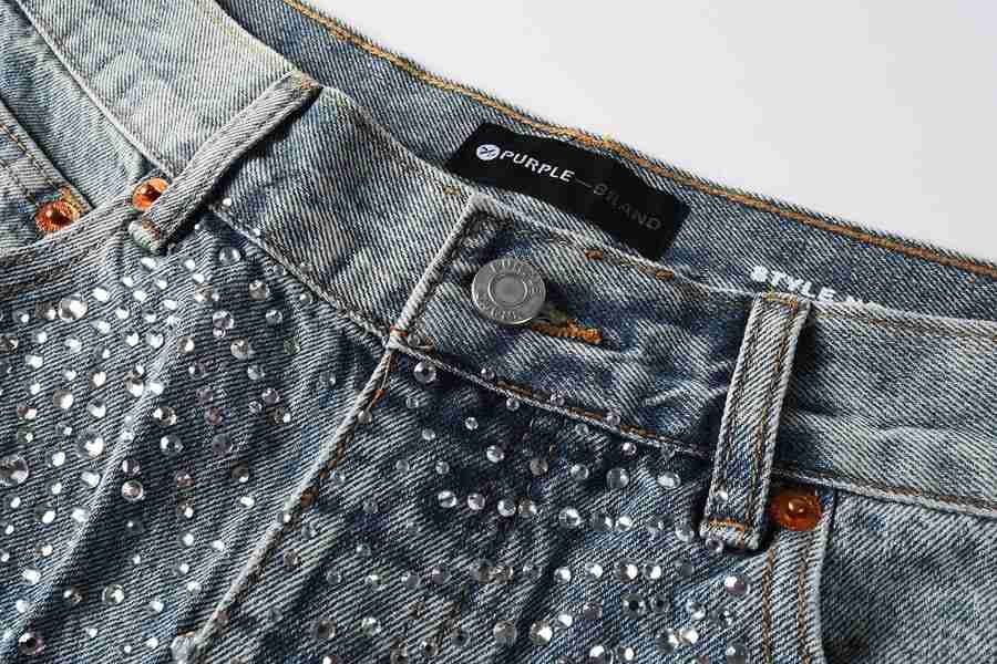 Bermuda Purple Brand Jeans Crystal Denim