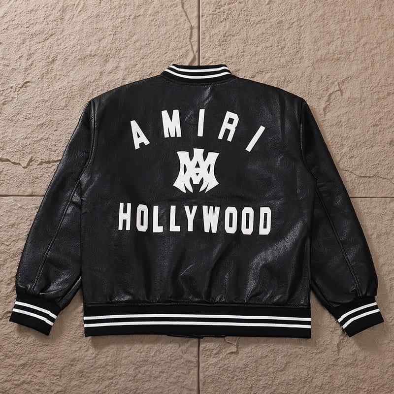 Jaqueta Amiri MA Hollywood bomber Leather Black