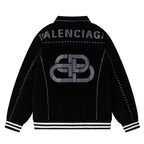 Jaqueta Balenciaga Silver Studs Preta