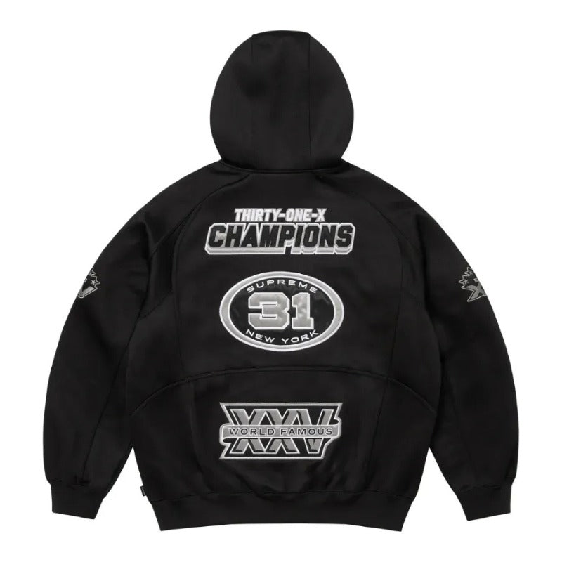 Moletom Supreme Football Zip Up Hooded Black