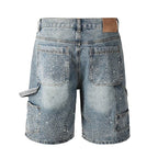Bermuda Purple Brand Jeans Crystal Denim