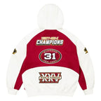 Moletom Supreme Football Zip Up Hooded White Red