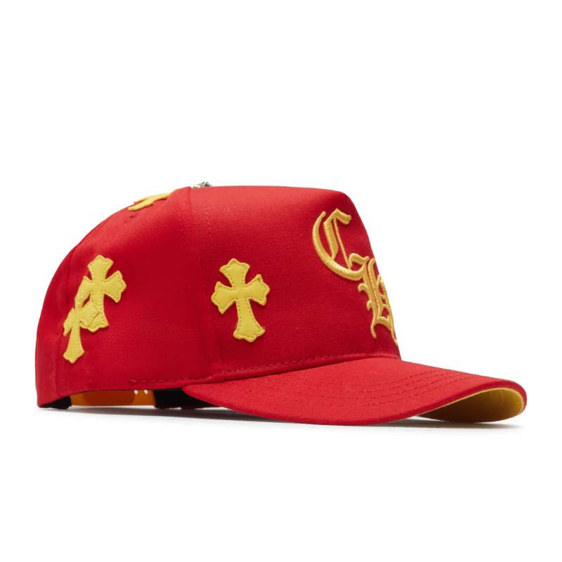 Boné Chrome Hearts Cross Patch Vermelho/Amarelo