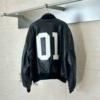 Jaqueta Balenciaga Basketball Bomber Leather Black