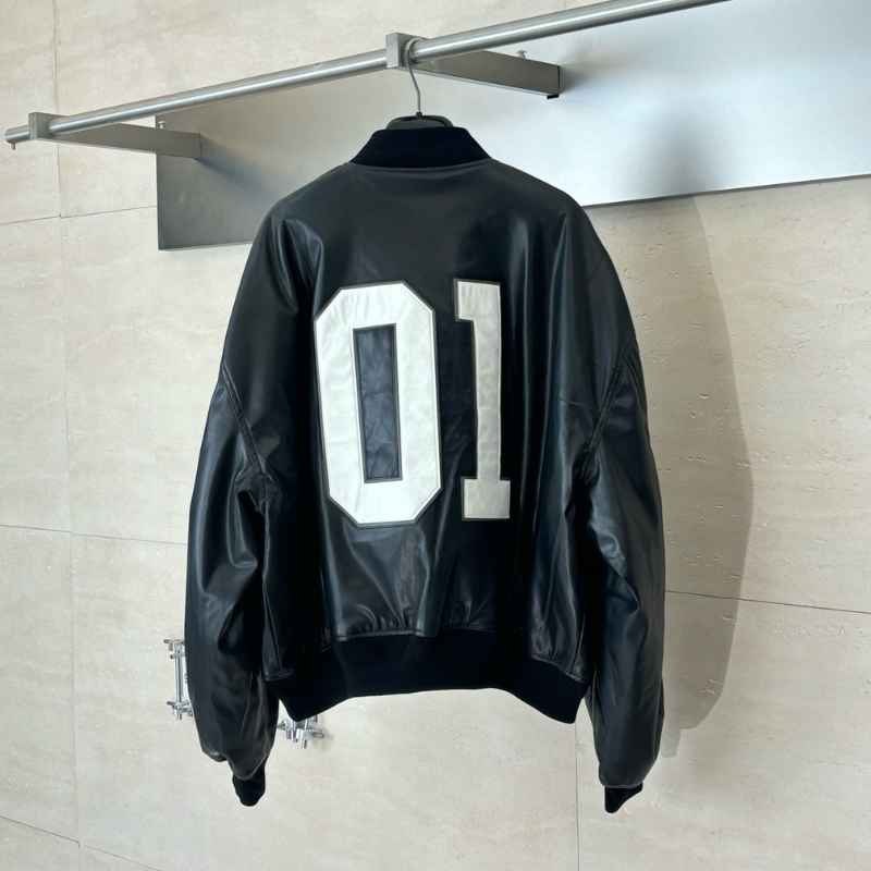 Jaqueta Balenciaga Basketball Bomber Leather Black