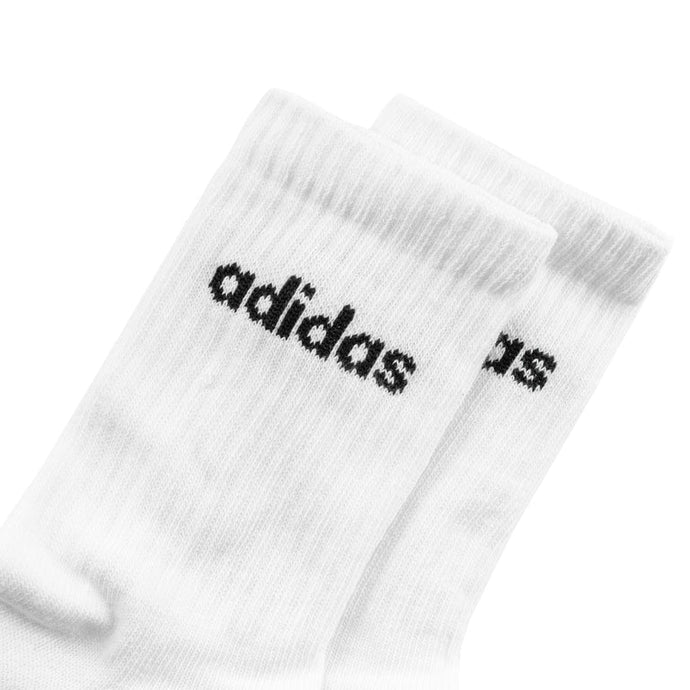 Meias Adidas Cushioned Linear Crew Socks 6 Pares Branco, Preto e Cinza