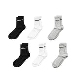 Meias Adidas Cushioned Linear Crew Socks 6 Pares Branco, Preto e Cinza