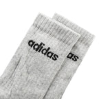 Meias Adidas Cushioned Linear Crew Socks 6 Pares Branco, Preto e Cinza