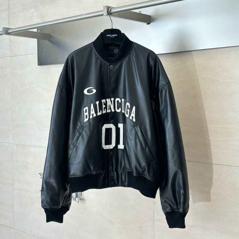 Jaqueta Balenciaga Basketball Bomber Leather Black