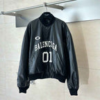 Jaqueta Balenciaga Basketball Bomber Leather Black