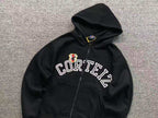 Jaqueta Corteiz Arch Shield Zip Black