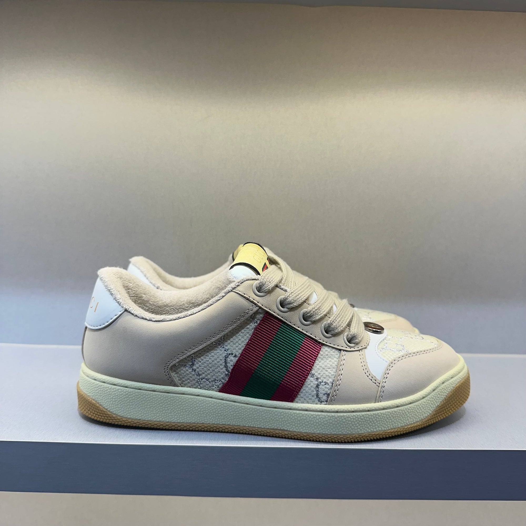 Gucci Screener Cream Leather (Pronta Entrega)