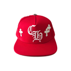 Boné Chrome Hearts Cross Patch Vermelho