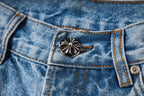 Calça Jeans Chrome Hearts Patches Cross Pink