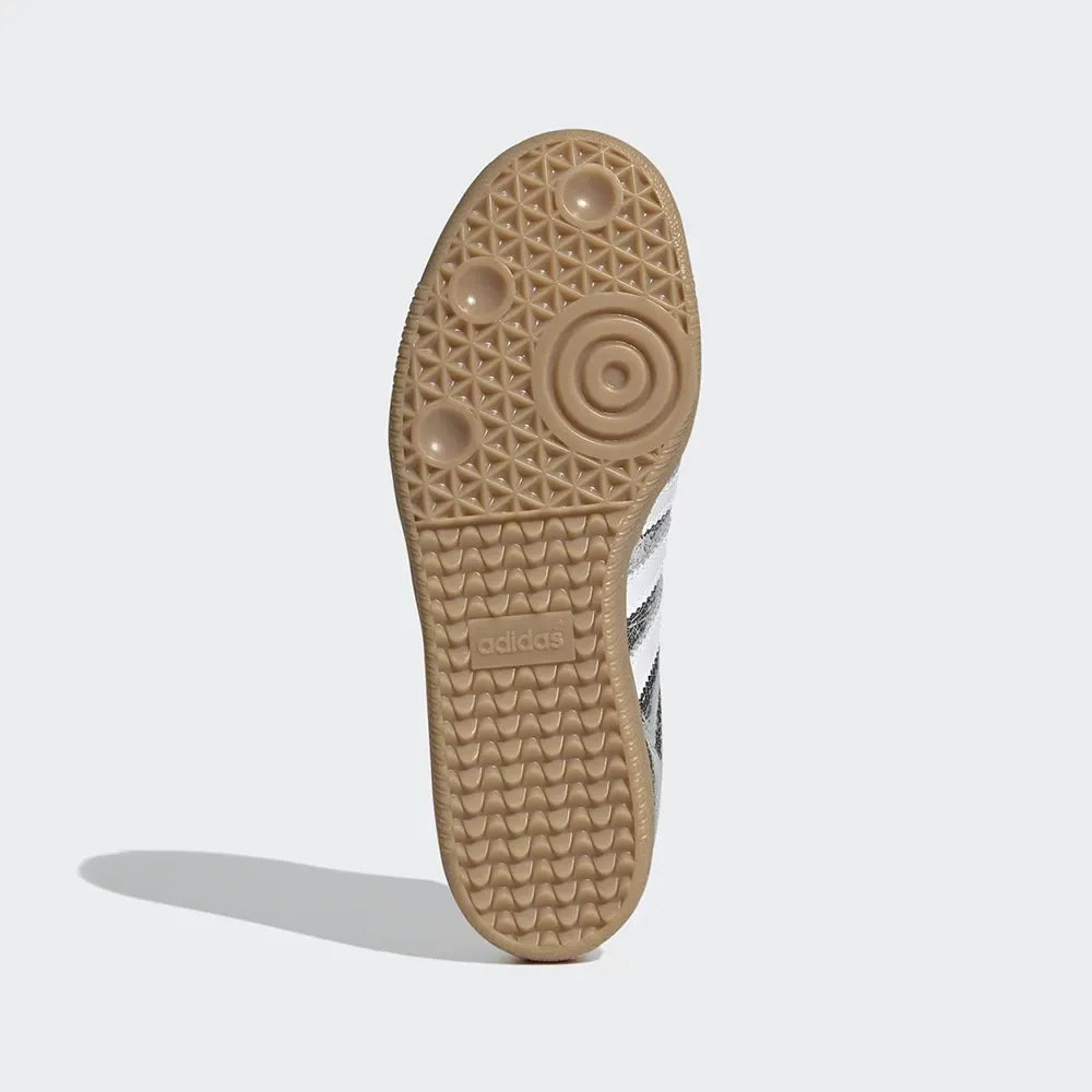 SAMBA OG Silver Metallic Cracked Leather