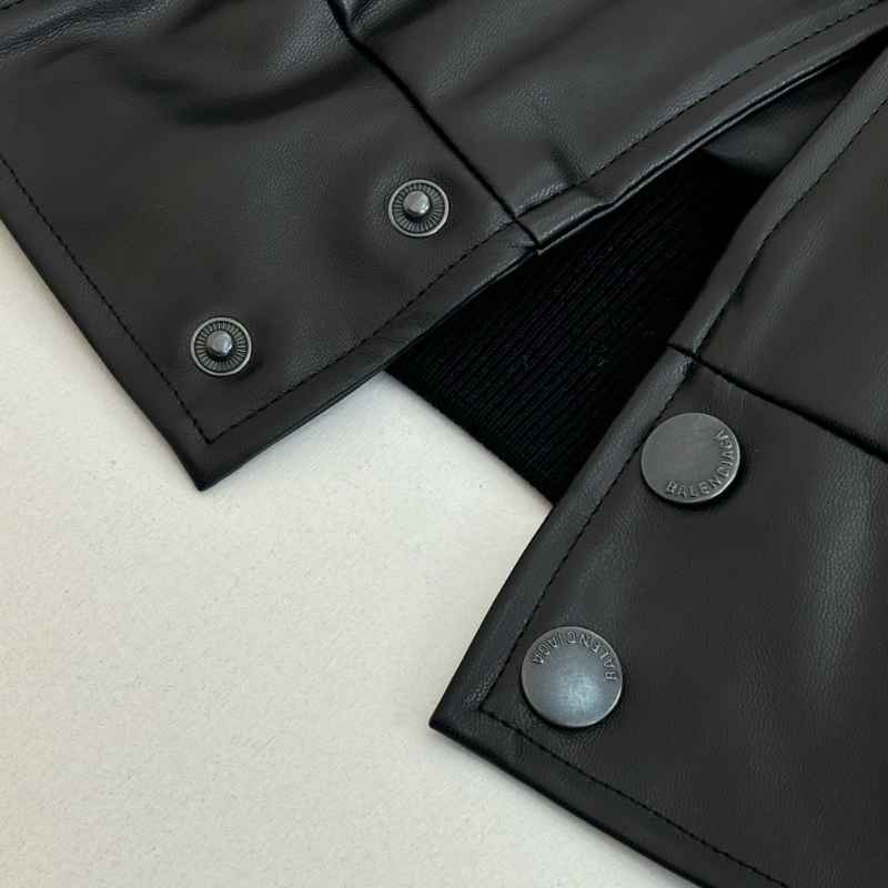 Jaqueta Balenciaga Basketball Bomber Leather Black