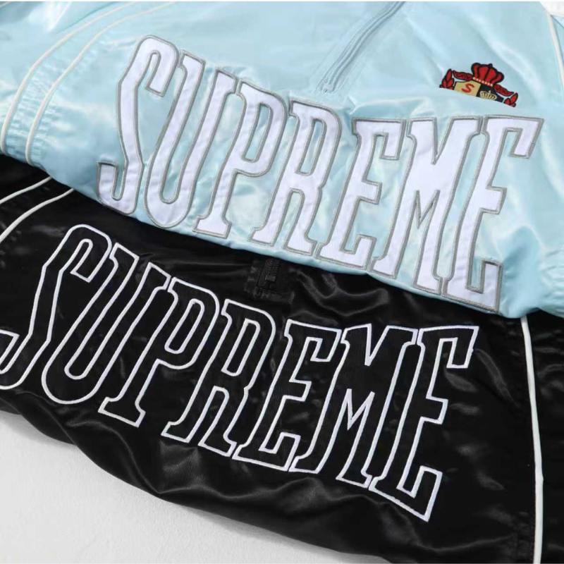 Jaqueta Supreme Satin Piping Pullover Light Blue