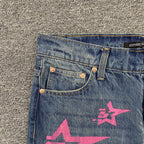 Calça Jeans Sp5der Pink Stars