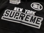 Moletom Supreme Football Zip Up Hooded Black