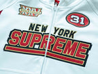 Moletom Supreme Football Zip Up Hooded White Red