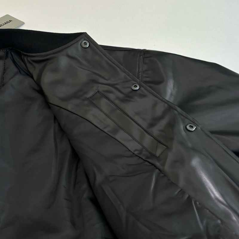 Jaqueta Balenciaga Basketball Bomber Leather Black
