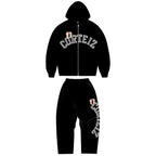 Conjunto Corteiz Arch Shield Zip Black