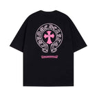 Camiseta Chrome Hearts Pink Cross Preta