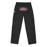 Calça Corteiz Cargo Preta e Rosa