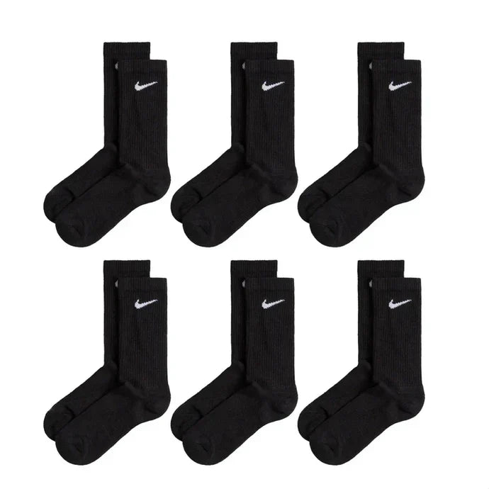 Meias Nike Everyday Cushioned Crew Socks 6 Pares Preto