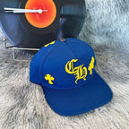 Boné Chrome Hearts Cross Patch Azul/Amarelo