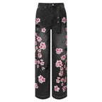 Calça Purple Pink Flowers Jeans