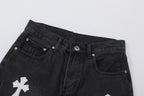 Bermuda Chrome Hearts Cross White Jeans