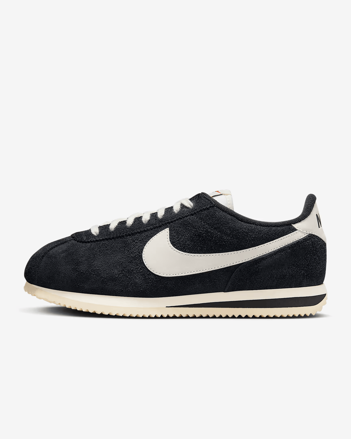 CORTEZ Preto com Vintage Suede Branco Clean