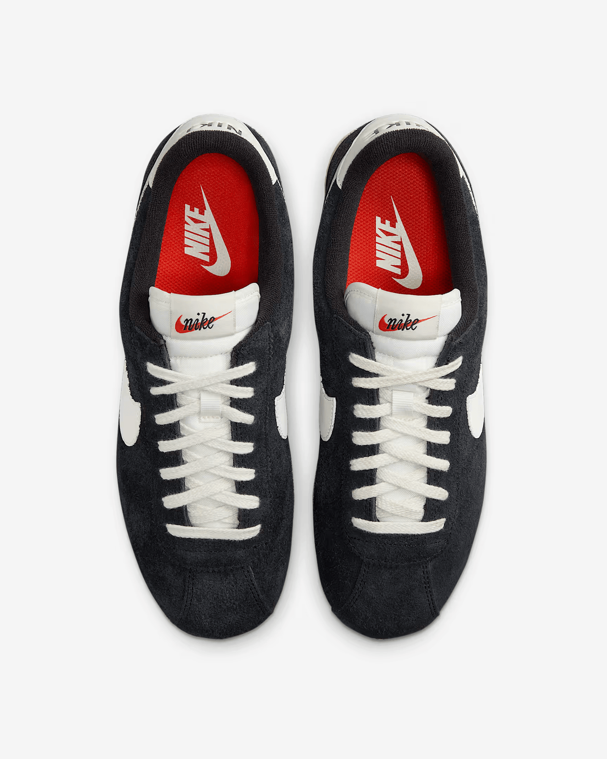 CORTEZ Preto com Vintage Suede Branco Clean