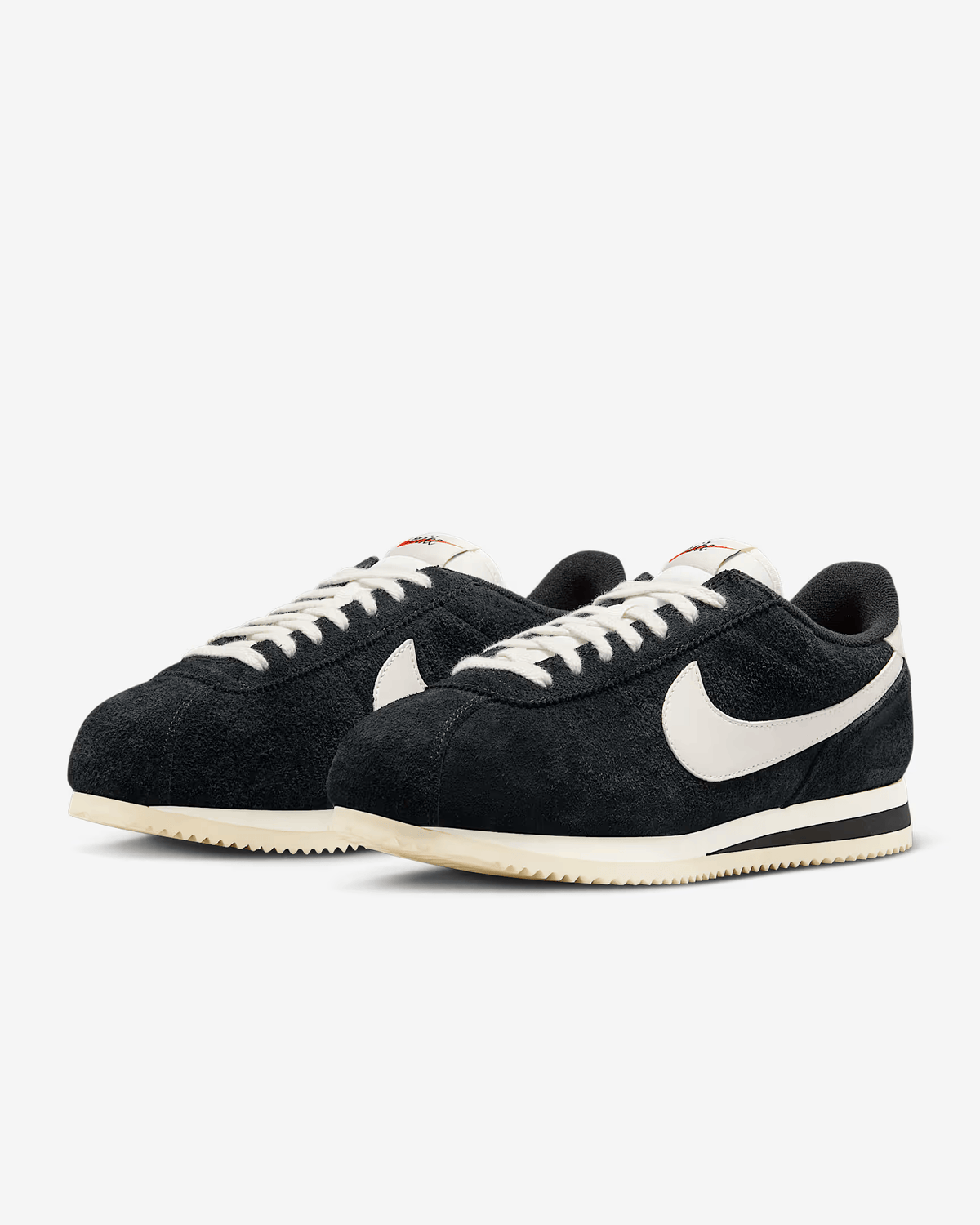 CORTEZ Preto com Vintage Suede Branco Clean