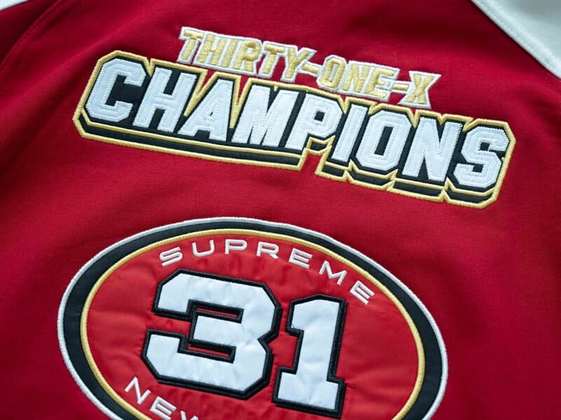Moletom Supreme Football Zip Up Hooded White Red