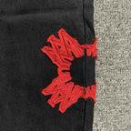 Calça Amiri Jeans Logo Preta/Vermelha