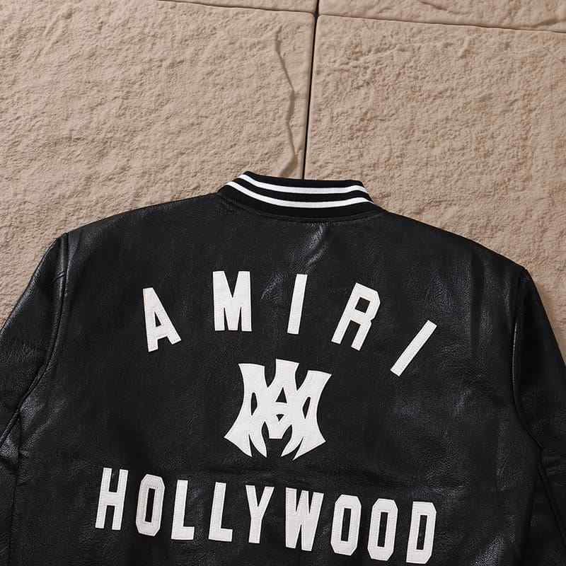Jaqueta Amiri MA Hollywood bomber Leather Black