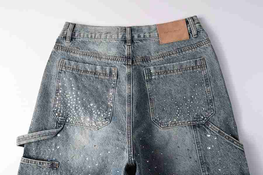 Bermuda Purple Brand Jeans Crystal Denim