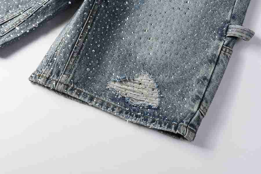 Bermuda Purple Brand Jeans Crystal Denim