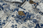 Pronta Entrega - Jaqueta Louis Vuitton Distressed Floral Denim