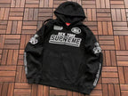 Moletom Supreme Football Zip Up Hooded Black